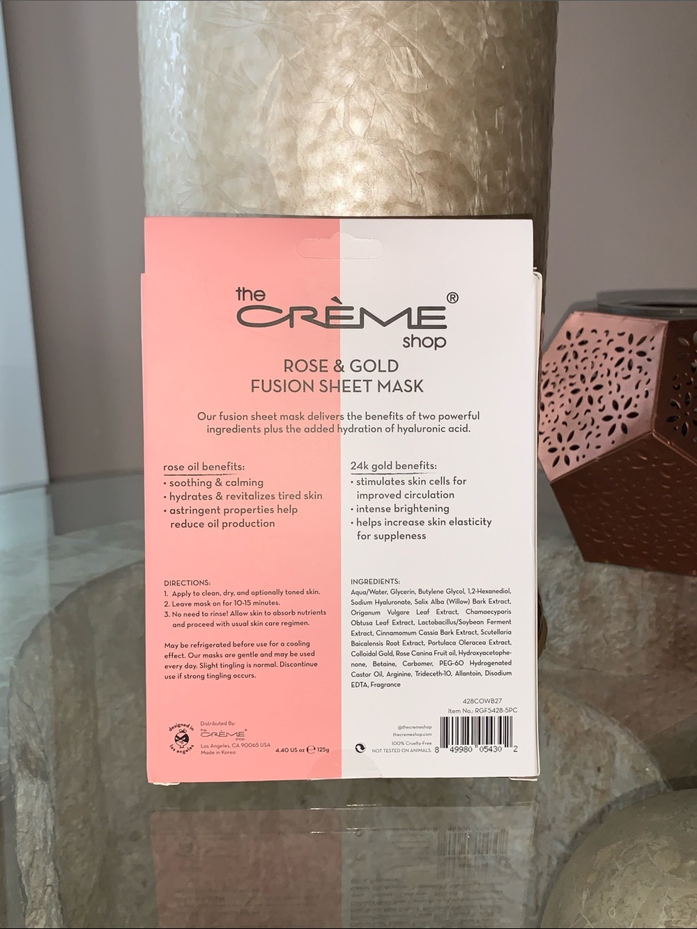 The Creme Shop Rose Gold Fusion Sheet Mask Rose Oil w/24K Gold (5 Pack) - Picture 4 of 4